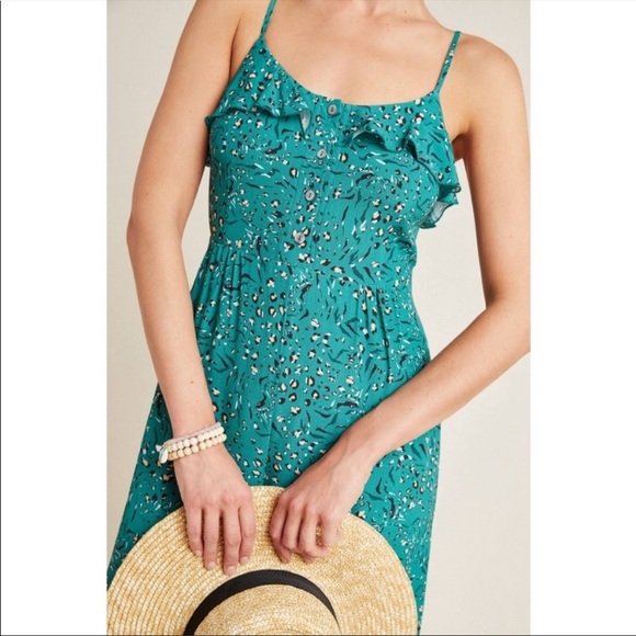 Kachel x Anthropologie Leo print jade jumpsuit - Picture 4 of 8